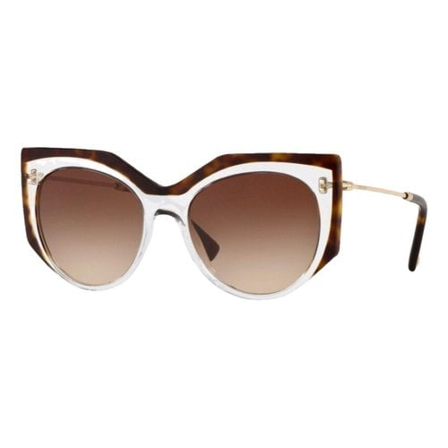 Pre-owned Valentino Oversized Sunglasses In Brown