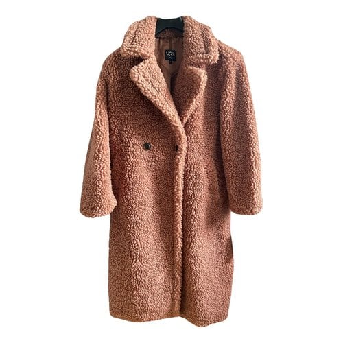Pre-owned Ugg Faux Fur Coat In Pink