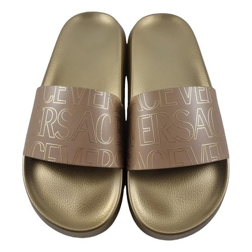 Pre-owned Versace Sandals In Gold
