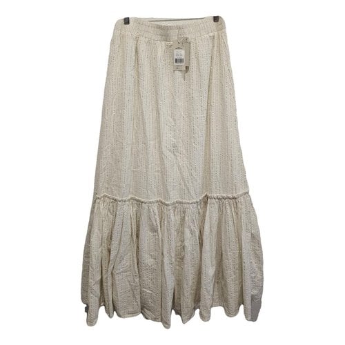 Pre-owned Boden Maxi Skirt In White