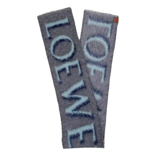 Pre-owned Loewe Wool Scarf In Grey