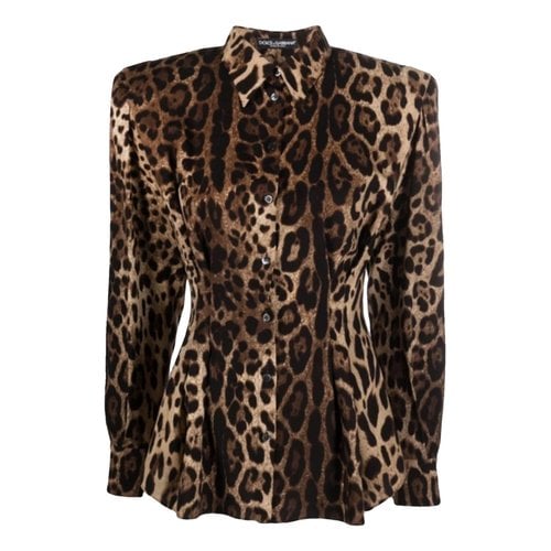 Pre-owned Dolce & Gabbana Silk Blouse In Brown