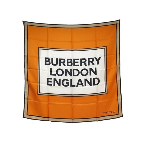 Pre-owned Burberry Silk Scarf In Orange