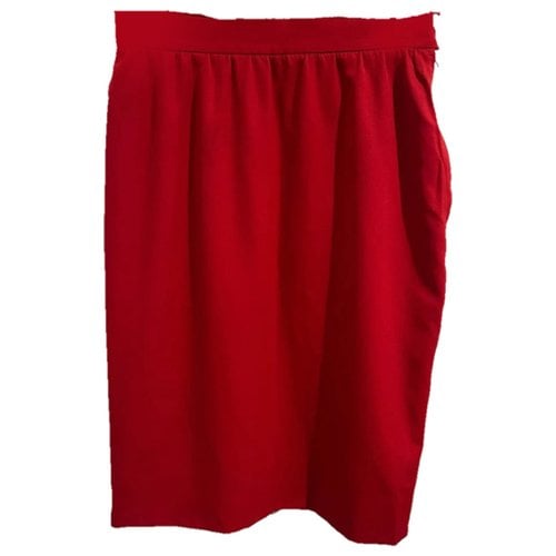 Pre-owned Lanvin Wool Mid-length Skirt In Red