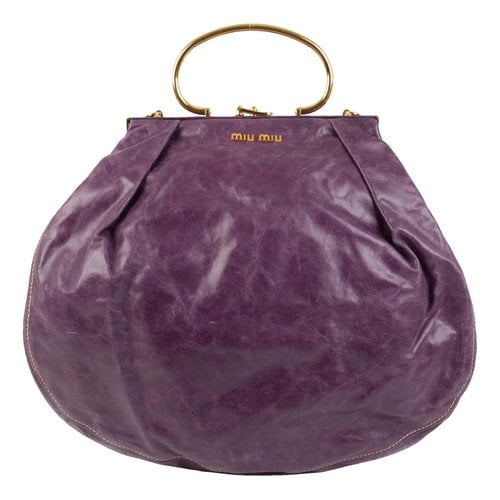 Pre-owned Miu Miu Leather Handbag In Purple