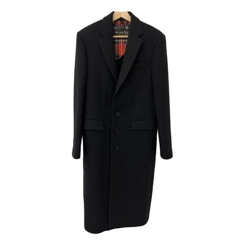 Pre-owned Burberry Cashmere Coat In Navy