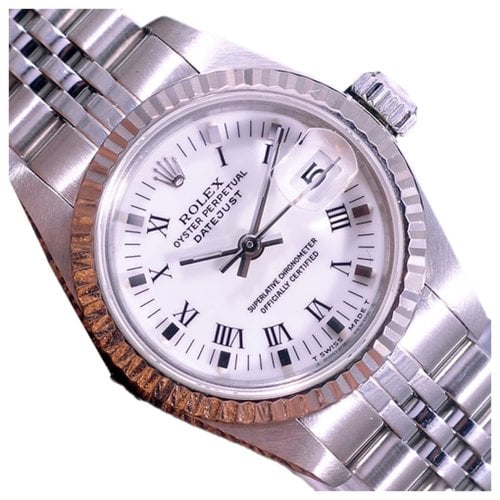 Pre-owned Rolex Lady Datejust Watch In White