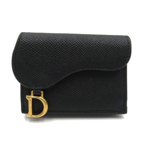 Pre-owned Dior Leather Wallet In Black