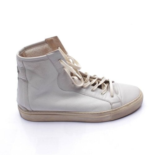 Pre-owned Fabiana Filippi Leather Trainers In Grey