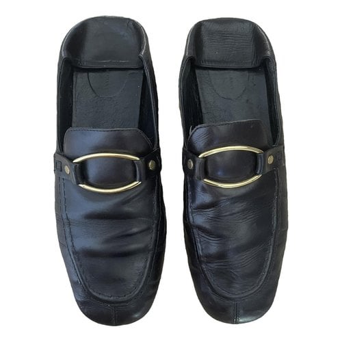 Pre-owned Isabel Marant Fezzy Leather Flats In Black