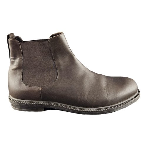 Pre-owned Saint Laurent Leather Boots In Brown