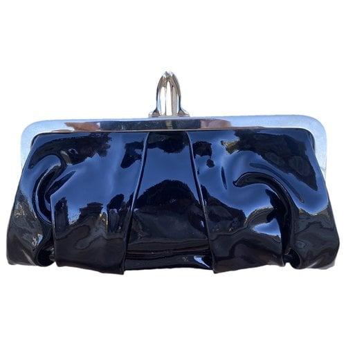Pre-owned Christian Louboutin Patent Leather Clutch Bag In Black