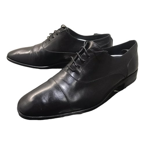 Pre-owned Roberto Cavalli Leather Lace Ups In Black