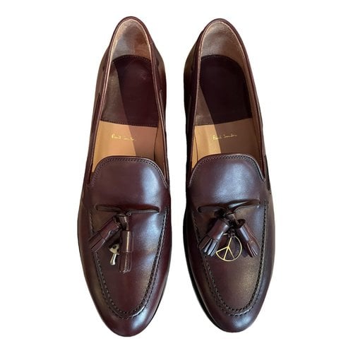 Pre-owned Paul Smith Leather Flats In Burgundy