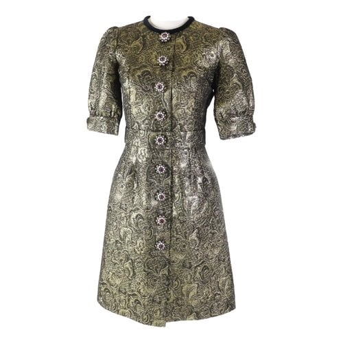 Pre-owned Dolce & Gabbana Silk Mid-length Dress In Gold