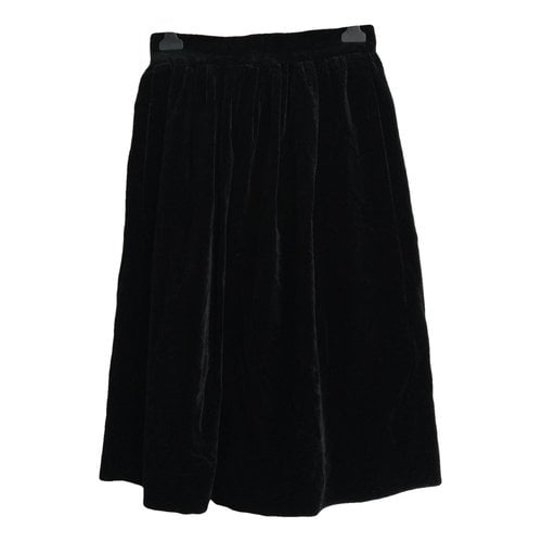 Pre-owned Lanvin Velvet Mid-length Skirt In Black