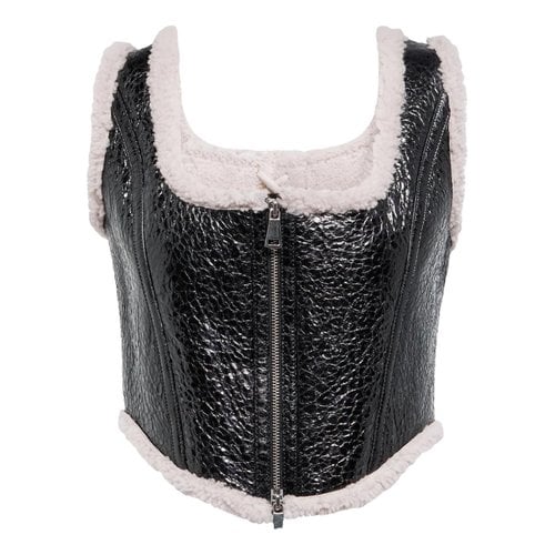 Pre-owned Jean Paul Gaultier Leather Top In Black