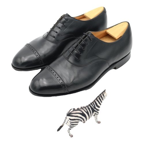 Pre-owned Edward Green Leather Lace Ups In Black