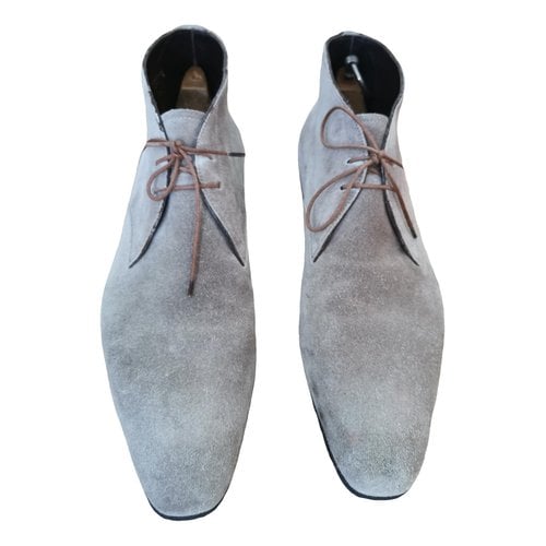 Pre-owned Santoni Boots In Grey