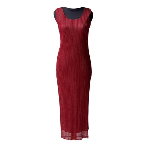 Pre-owned Issey Miyake Maxi Dress In Red