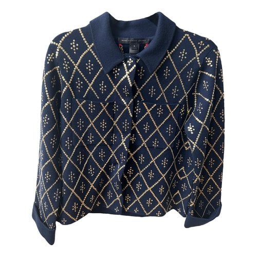 Pre-owned Marc By Marc Jacobs Wool Cardigan In Navy