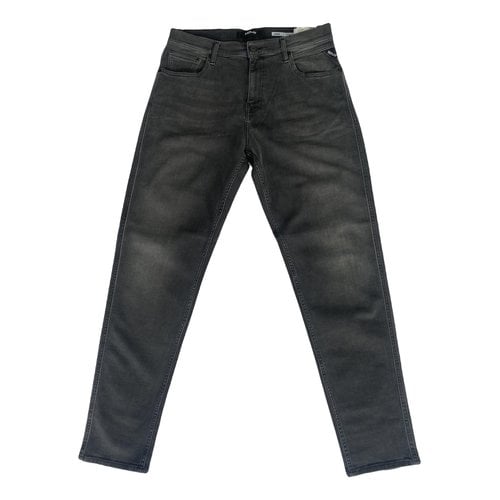 Pre-owned Replay Straight Jeans In Grey