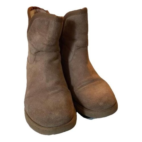 Pre-owned Les Tropeziennes Shearling Snow Boots In Camel