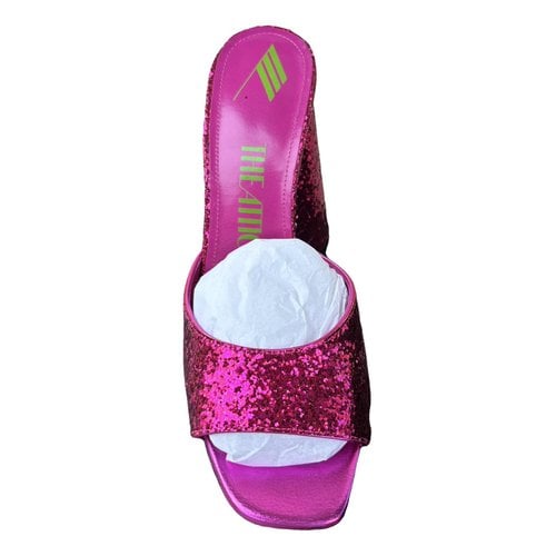 Pre-owned Attico Glitter Heels In Pink