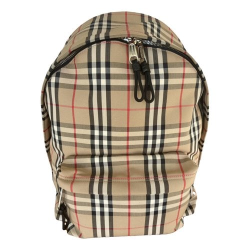 Pre-owned Burberry Cloth Backpack In Beige