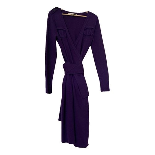 Pre-owned Diane Von Furstenberg Wool Mid-length Dress In Purple