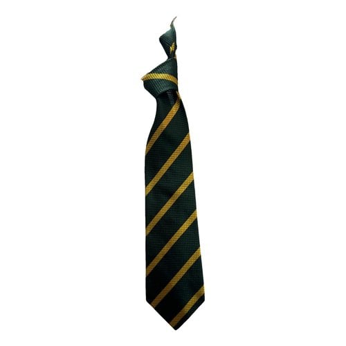 Pre-owned Fendi Silk Tie In Green