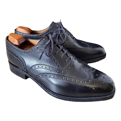 Pre-owned Jm Weston Leather Lace Ups In Black