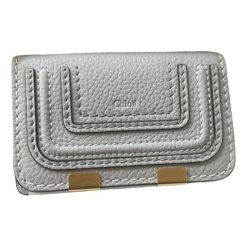 Pre-owned Chloé Marcie Leather Wallet In Grey
