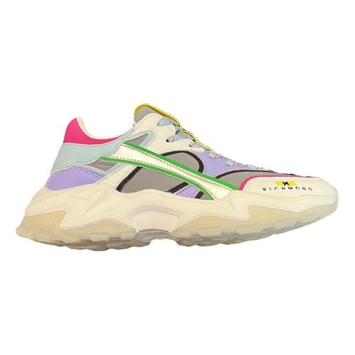 Pre-owned John Richmond Vegan Leather Trainers In Multicolour