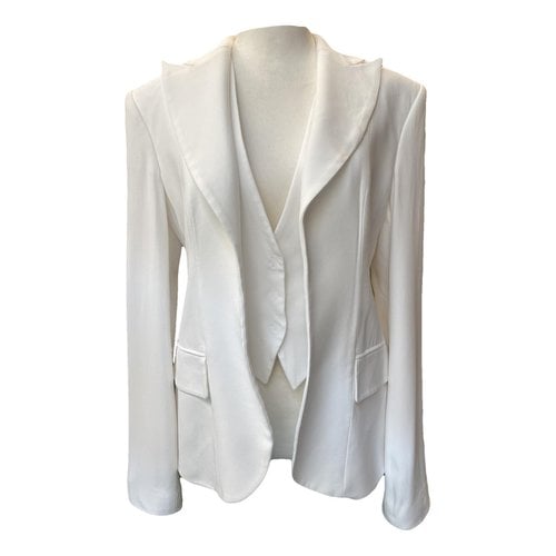 Pre-owned John Richmond Suit Jacket In White