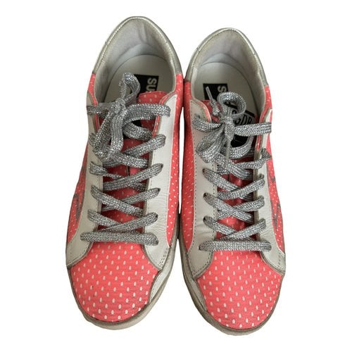 Pre-owned Golden Goose Mid Star Patent Leather Trainers In Pink