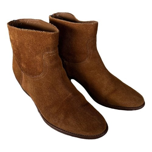 Pre-owned Zadig & Voltaire Teddy Boots In Camel