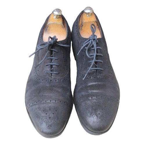 Pre-owned Edward Green Leather Lace Ups In Blue