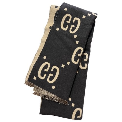 Pre-owned Gucci Wool Scarf & Pocket Square In Brown