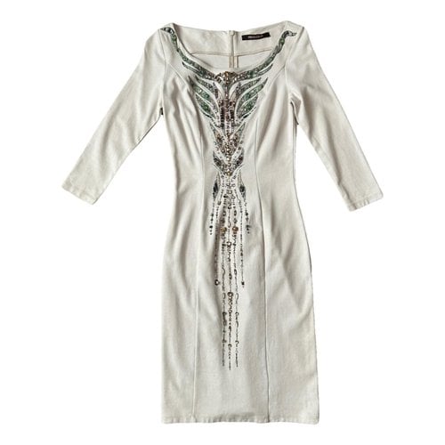 Pre-owned Roberto Cavalli Mid-length Dress In White