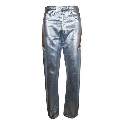Pre-owned Agolde Straight Jeans In Metallic