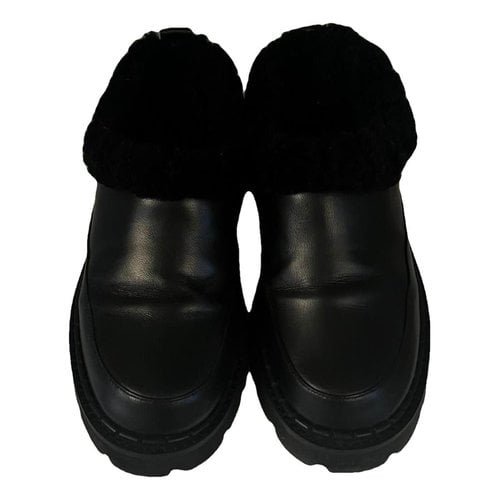 Pre-owned By Far Leather Mules & Clogs In Black