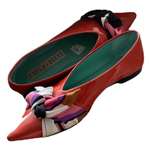 Pre-owned Emilio Pucci Patent Leather Ballet Flats In Red