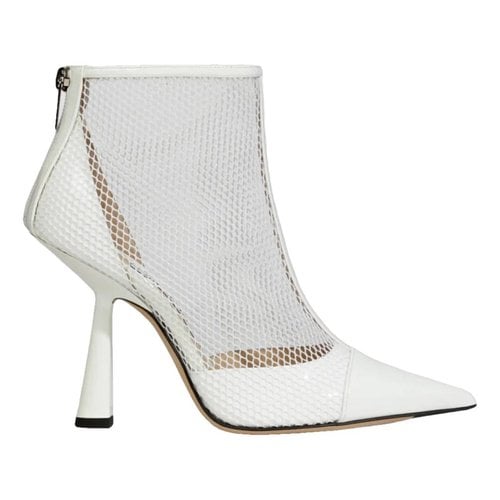 Pre-owned Jimmy Choo Patent Leather Boots In White