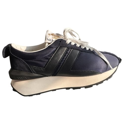 Pre-owned Lanvin Cloth Trainers In Blue