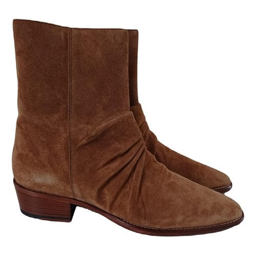 Pre-owned Amiri Leather Boots In Camel