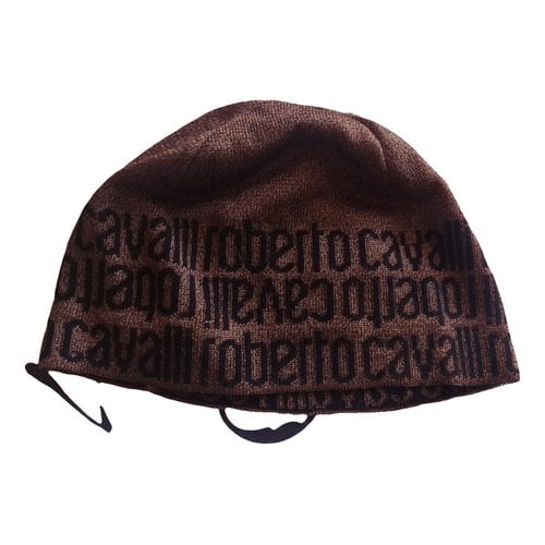 Pre-owned Roberto Cavalli Wool Beanie In Gold