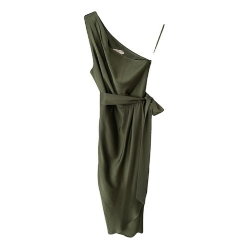 Pre-owned Ted Baker Silk Mid-length Dress In Green
