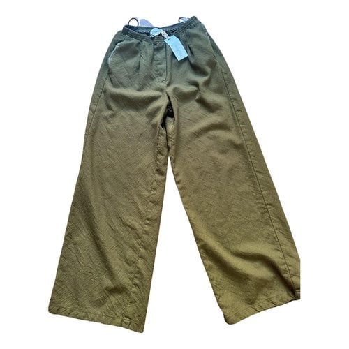 Pre-owned Forte Forte Wool Large Pants In Khaki