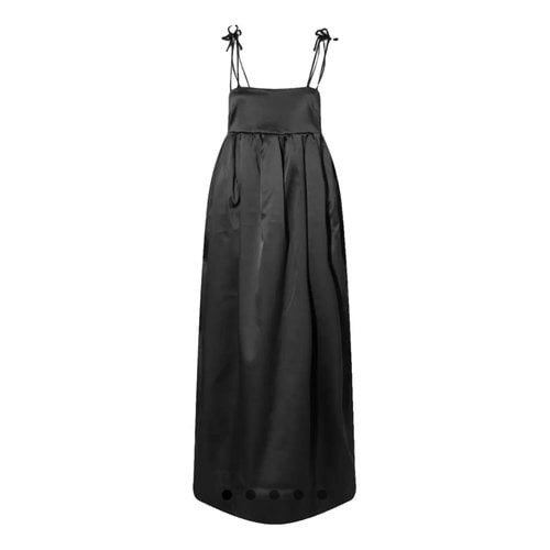 Pre-owned Ganni Maxi Dress In Black